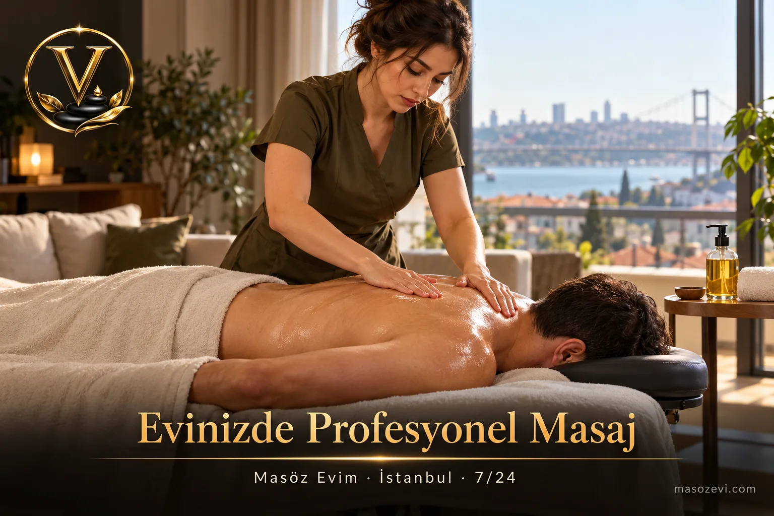 Profesyonel masaj uygulamasını gösteren tanıtım görseli