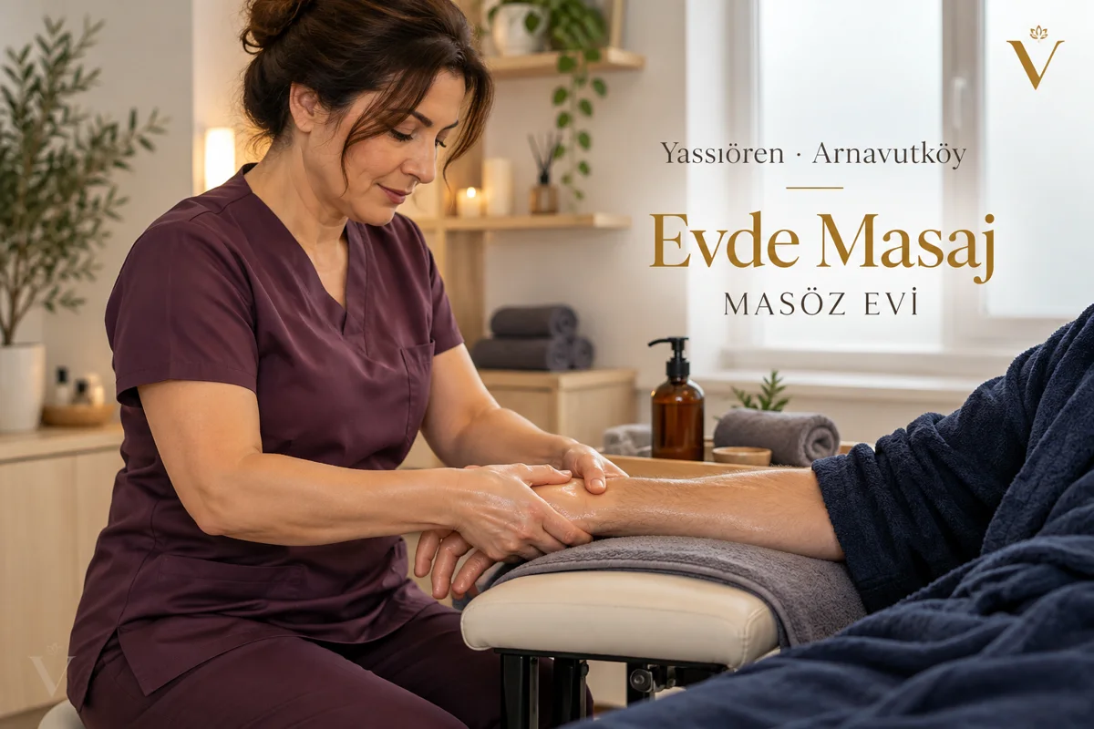 Yassıören evde masaj hizmetinde profesyonel kadın masözün açık ön kola uygulaması